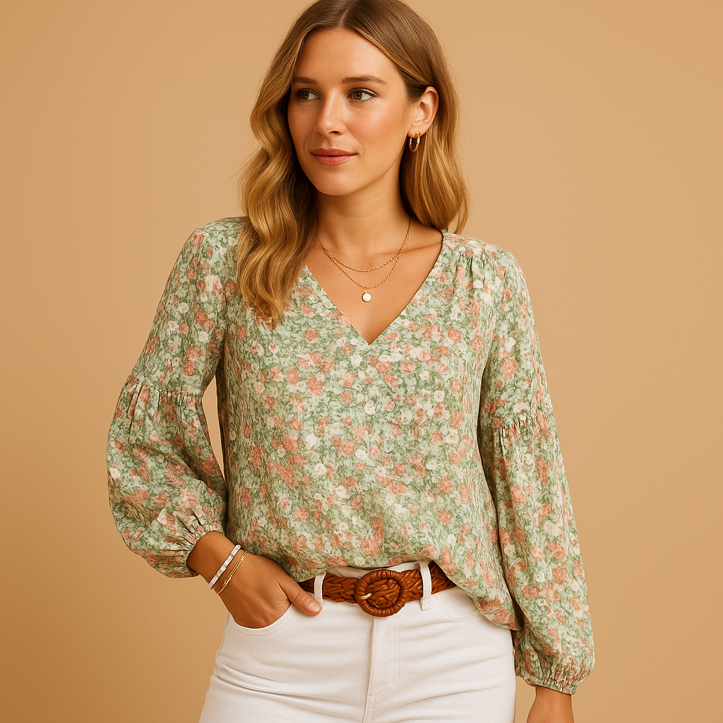 Zomer Blouse Dames | Romantische Bloemenprint & Ballonmouwen