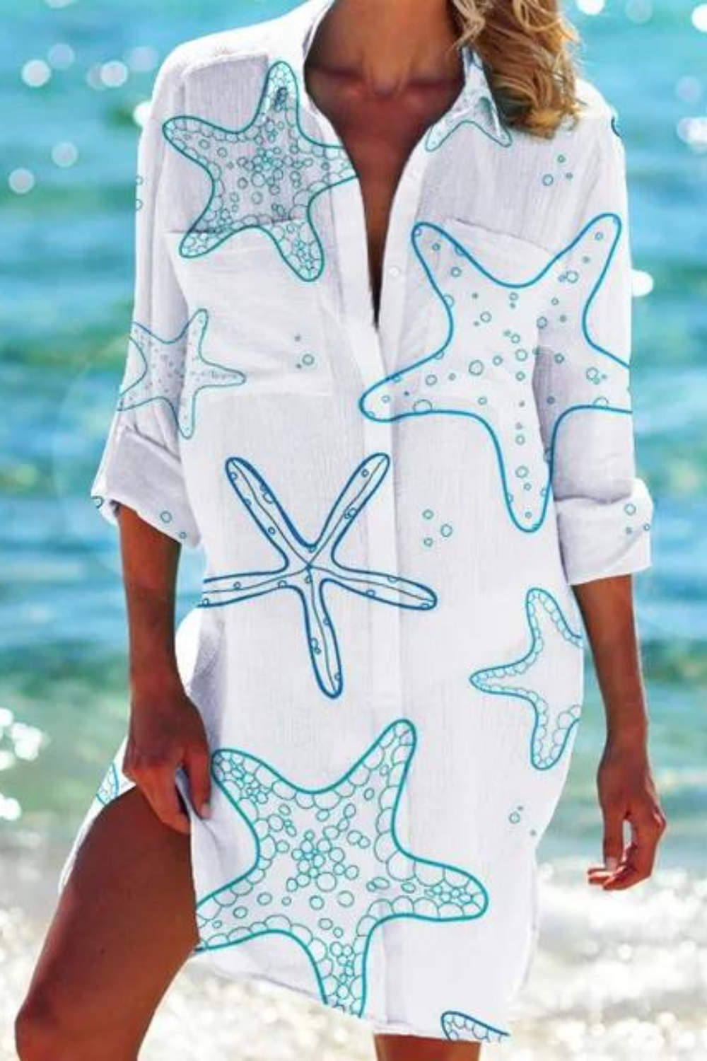 Zomer Blouse Dames | Strandprint & Losvallend