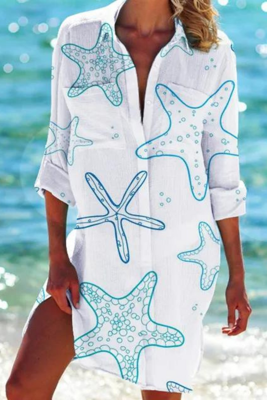 Zomer Blouse Dames | Strandprint & Losvallend
