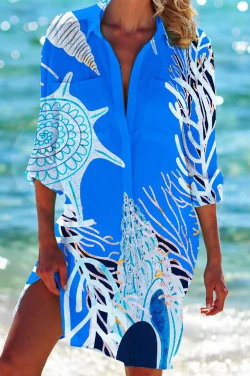 Zomer Blouse Dames | Strandprint & Losvallend