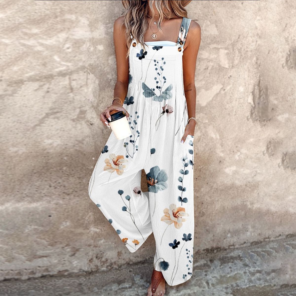 Zomer Jumpsuit Dames | Bloemenprint & Losse Flatterende Pasvorm