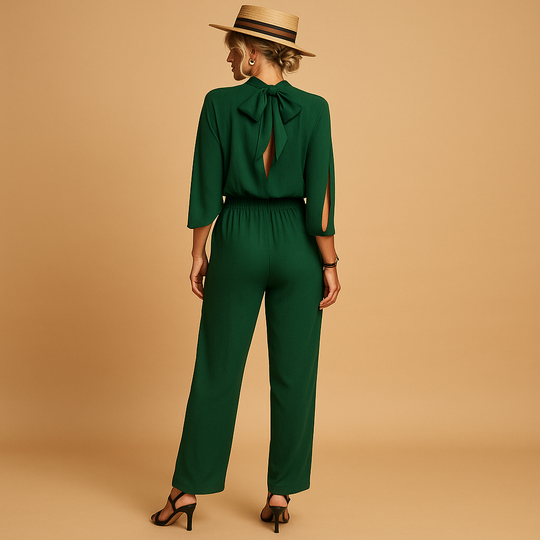 Zomer Jumpsuit Dames | Elegante Cape Mouwen & Getailleerd Silhouet