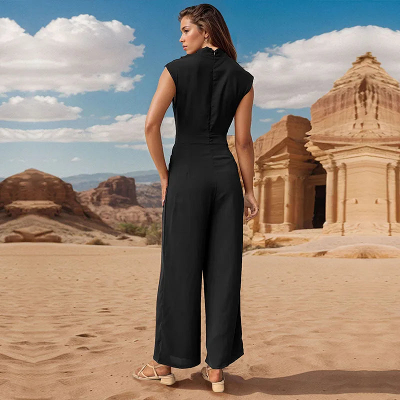Zomer Jumpsuit Dames | Elegante Swingende Kraag & Wide Leg