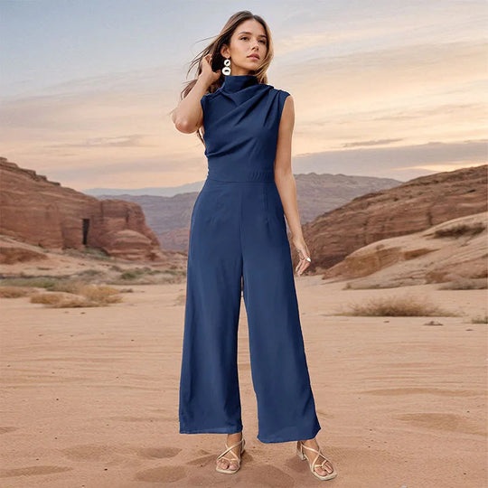 Zomer Jumpsuit Dames | Elegante Swingende Kraag & Wide Leg