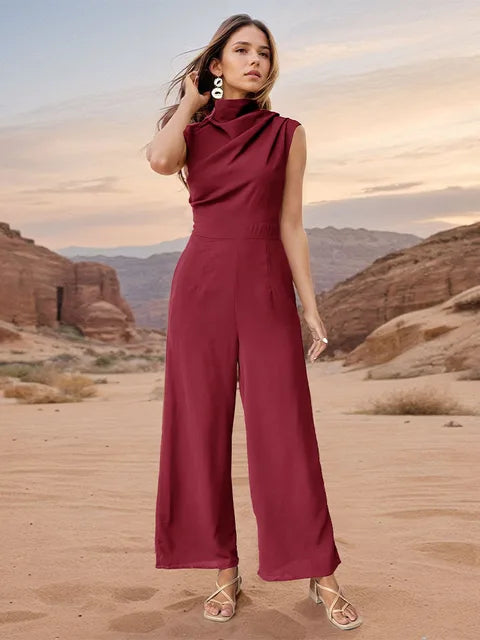 Zomer Jumpsuit Dames | Elegante Swingende Kraag & Wide Leg