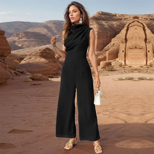 Zomer Jumpsuit Dames | Elegante Swingende Kraag & Wide Leg