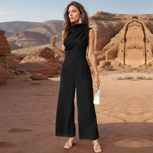 Zomer Jumpsuit Dames | Elegante Swingende Kraag & Wide Leg