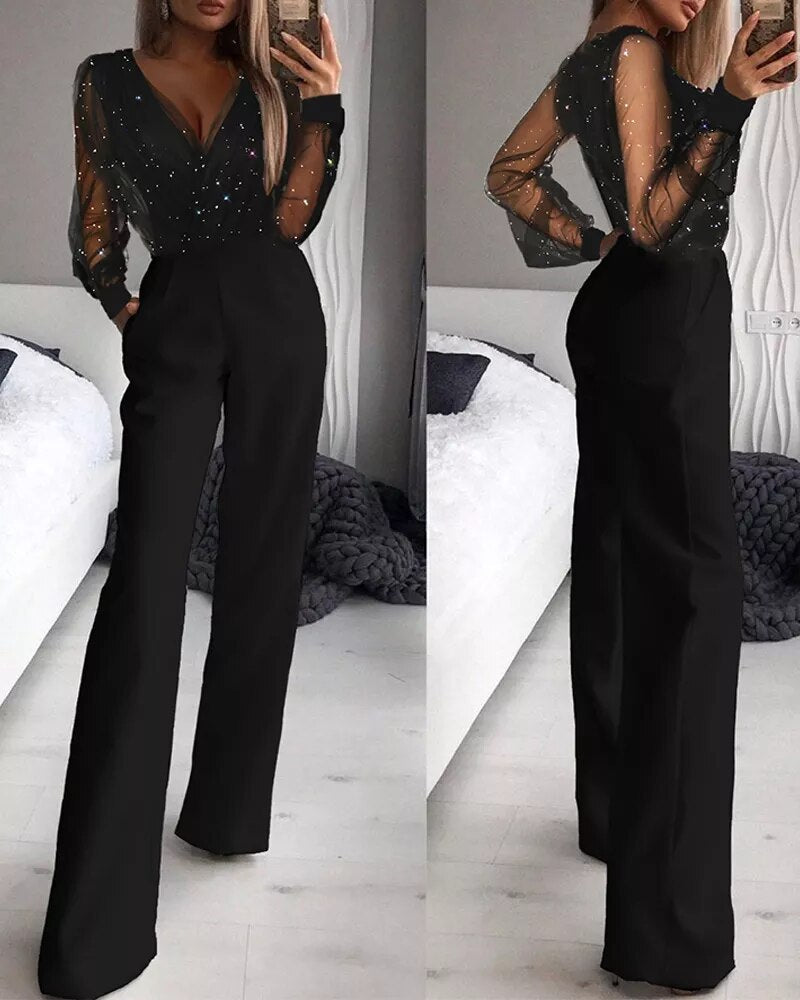 Marwa - Elegante jumpsuit met glitter bovenkant 0