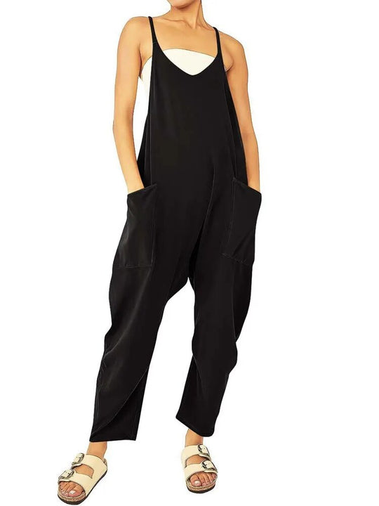 Zomer Jumpsuit Dames | Losse Overall met Zakken & Spaghettibandjes