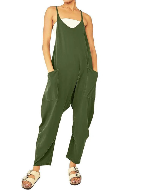 Zomer Jumpsuit Dames | Losse Overall met Zakken & Spaghettibandjes