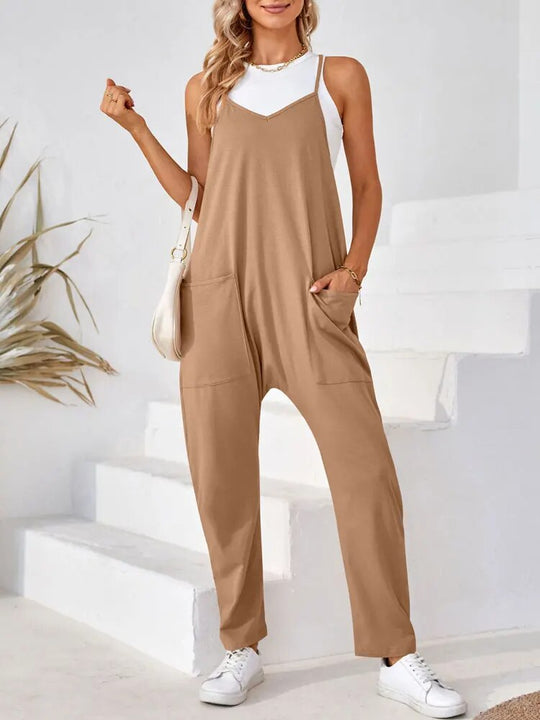 Zomer Jumpsuit Dames | Losse Overall met Zakken & Spaghettibandjes