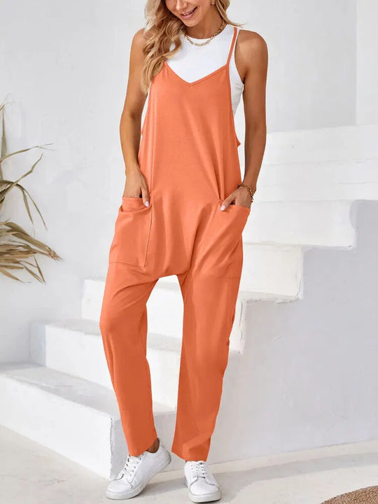 Zomer Jumpsuit Dames | Losse Overall met Zakken & Spaghettibandjes