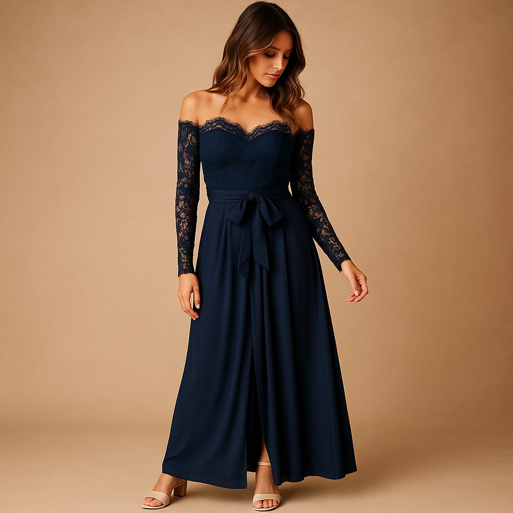 Zomer Jumpsuit Dames | Off-Shoulder Kant & Elegante Split