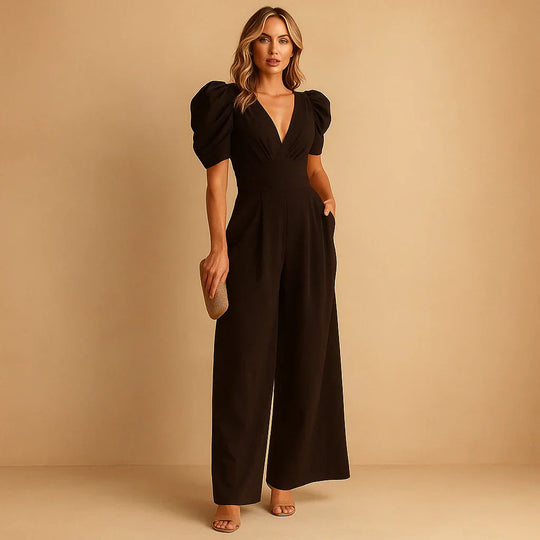 Zomer Jumpsuit Dames | Pofmouwen & Elegant Lang Silhouet
