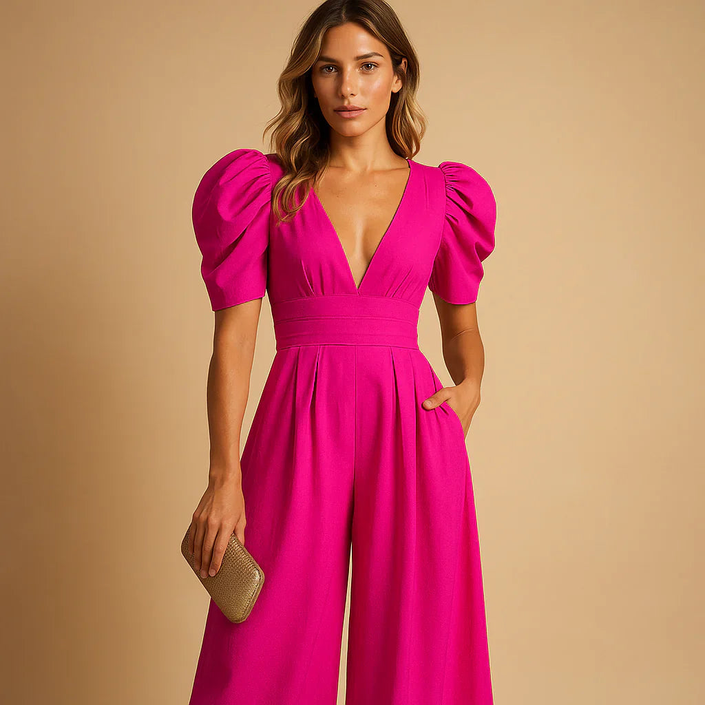 Zomer Jumpsuit Dames | Pofmouwen & Elegant Lang Silhouet