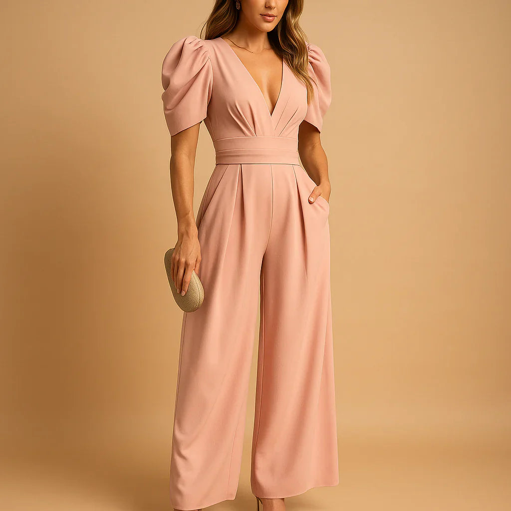 Zomer Jumpsuit Dames | Pofmouwen & Elegant Lang Silhouet