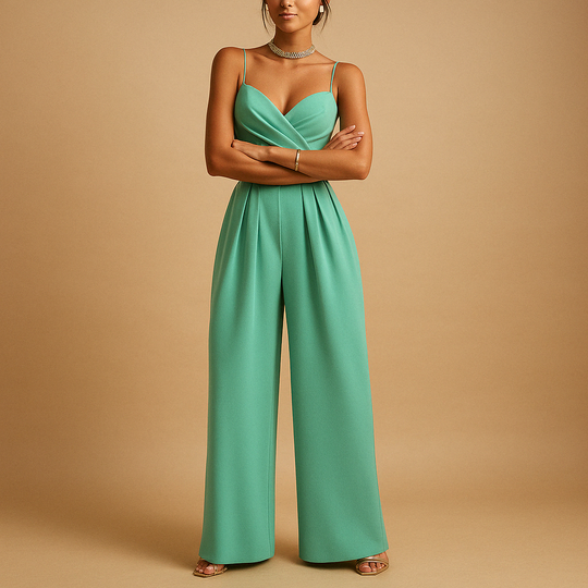 Zomer Jumpsuit Dames | Wijde Pijp & Flatterend Gekruist Décolleté