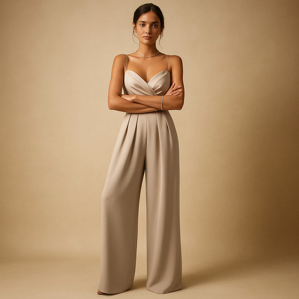 Zomer Jumpsuit Dames | Wijde Pijp & Flatterend Gekruist Décolleté