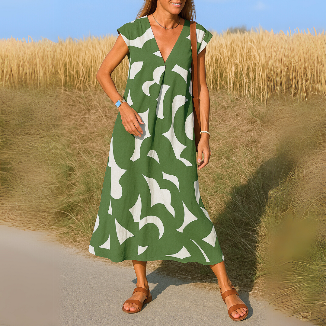 Zomer Jurk Dames | Grafische Print & Vrouwelijk Silhouet