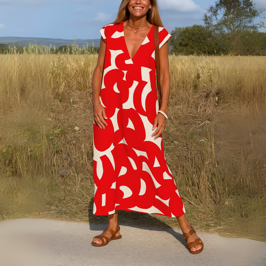 Zomer Jurk Dames | Grafische Print & Vrouwelijk Silhouet