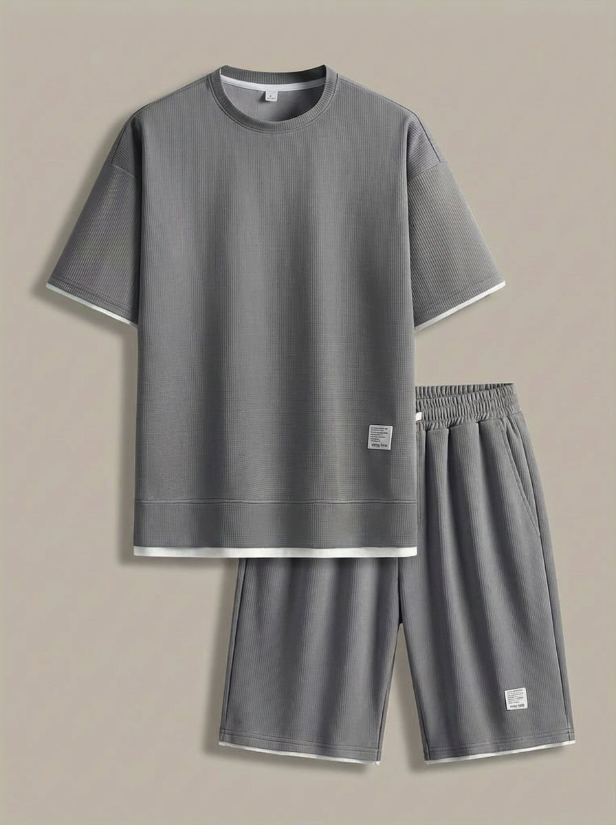 Zomer Outfit Heren | T-shirt & Short Set met Contrastbies