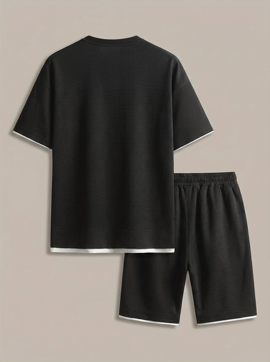 Zomer Outfit Heren | T-shirt & Short Set met Contrastbies