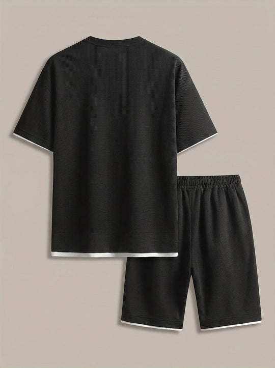 Zomer Outfit Heren | T-shirt & Short Set met Contrastbies