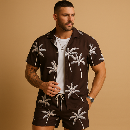 Zomer Outfit Heren | Tropisch Print Set met Shirt & Short