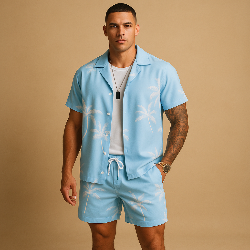 Zomer Outfit Heren | Tropisch Print Set met Shirt & Short