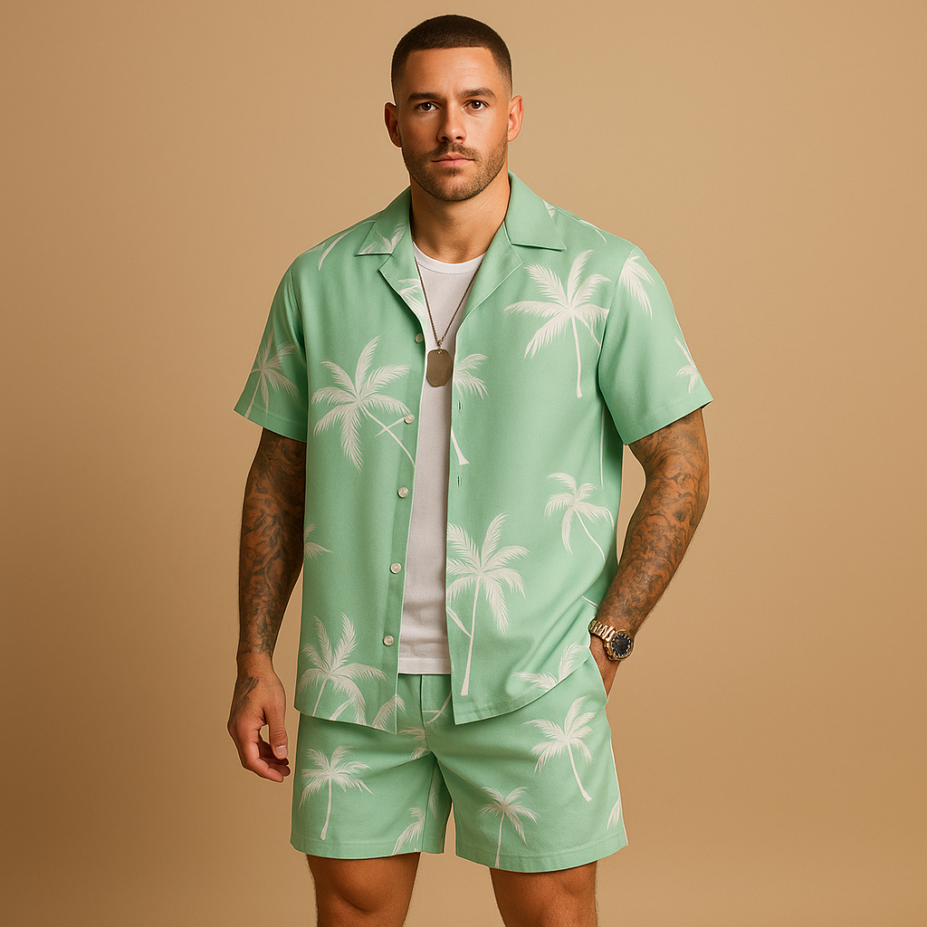 Zomer Outfit Heren | Tropisch Print Set met Shirt & Short