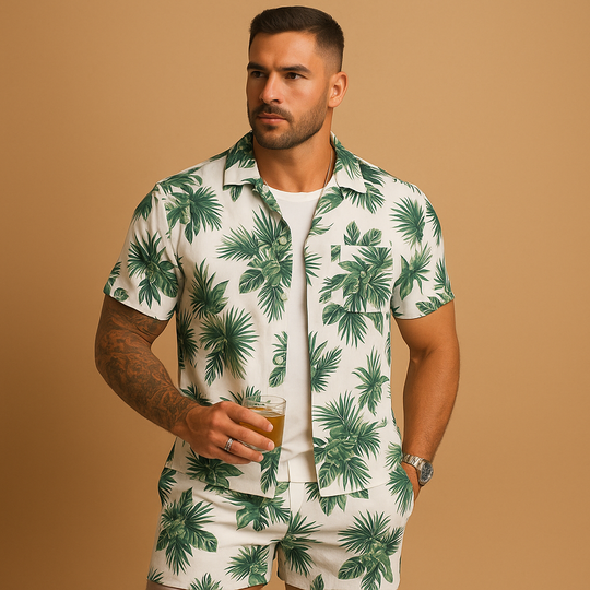 Zomer Outfit Heren | Tropisch Print Set met Shirt & Short