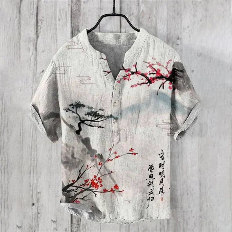 Zomer Polo Heren | Artistieke Print & Luchtig Zomercomfort