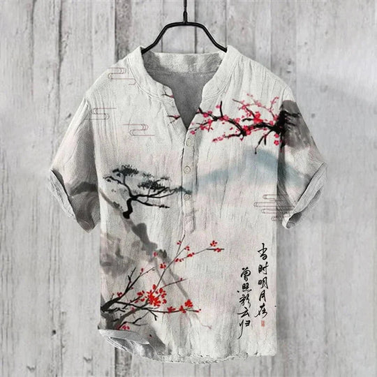 Zomer Polo Heren | Artistieke Print & Luchtig Zomercomfort