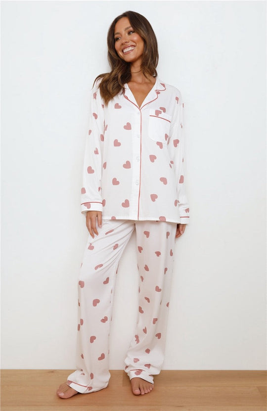 Zomer Pyjama Dames | Loungewear Set met Hartjesprint