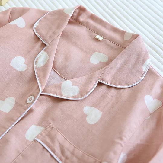 Zomer Pyjama Dames | Loungewear Set met Hartjesprint