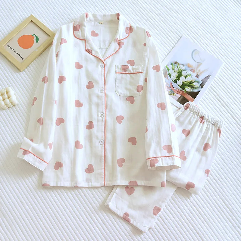 Zomer Pyjama Dames | Loungewear Set met Hartjesprint