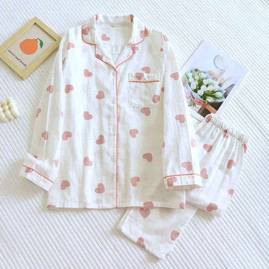Zomer Pyjama Dames | Loungewear Set met Hartjesprint
