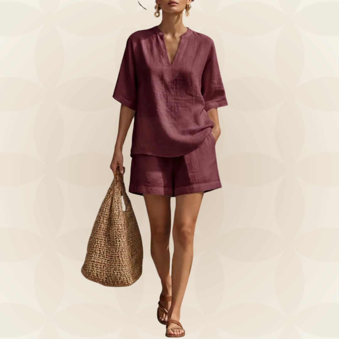 Melanie - Comfortabele set met blouse en shorts voor de zomer 5