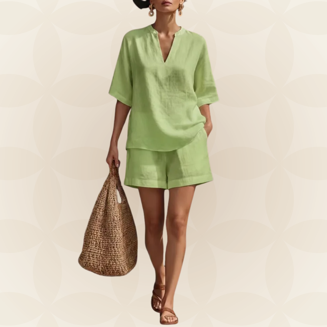 Melanie - Comfortabele set met blouse en shorts voor de zomer 8