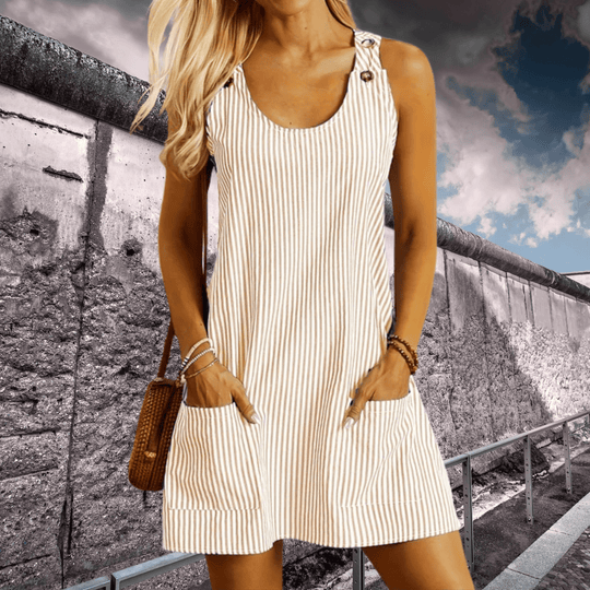 Zomerjurk Dames | Gestreept A-lijn Design & Praktische Zakken