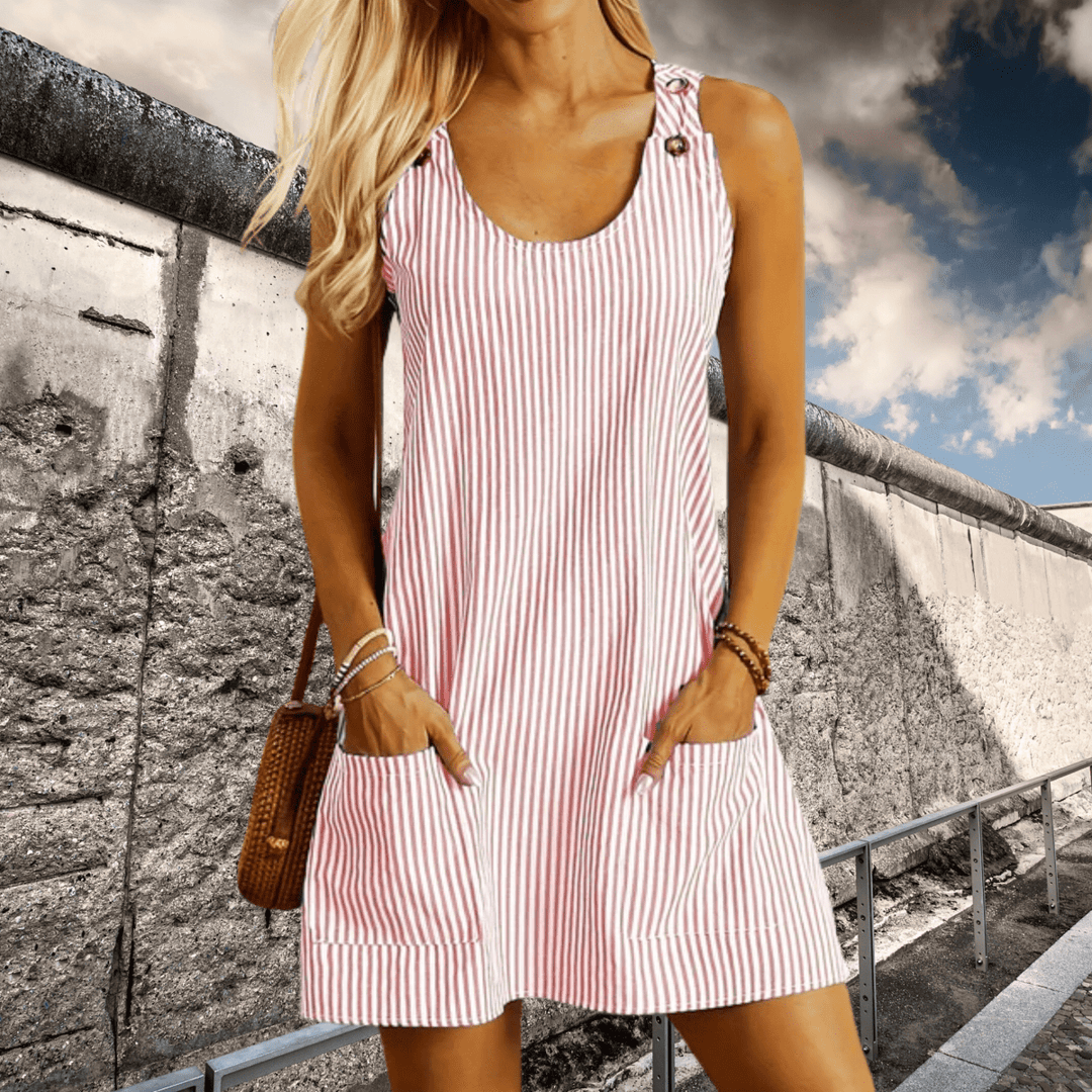 Zomerjurk Dames | Gestreept A-lijn Design & Praktische Zakken