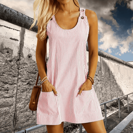 Zomerjurk Dames | Gestreept A-lijn Design & Praktische Zakken