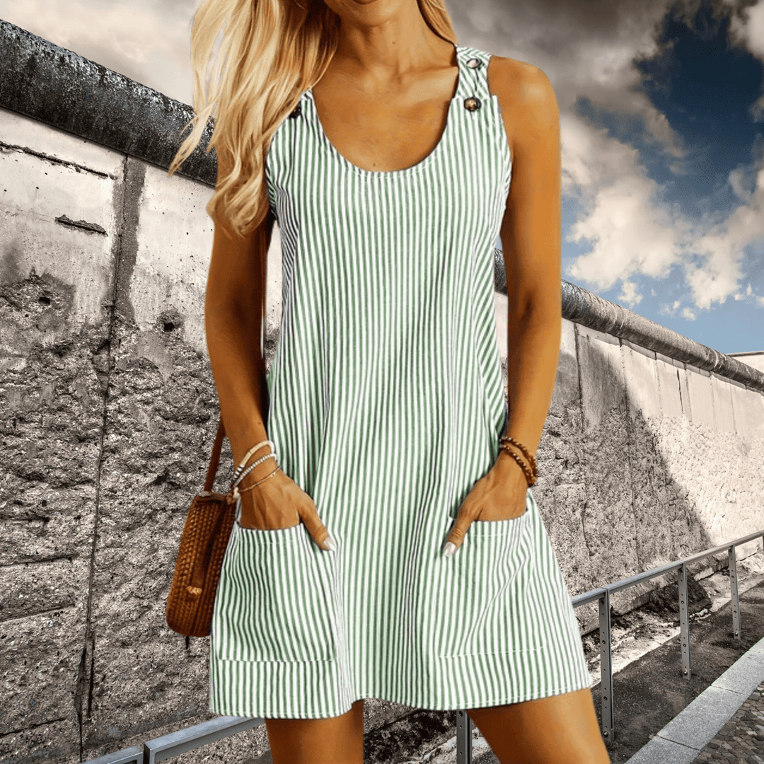 Zomerjurk Dames | Gestreept A-lijn Design & Praktische Zakken