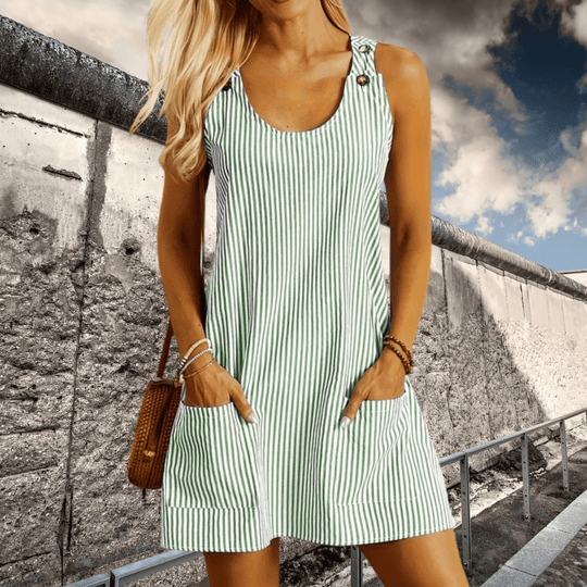 Zomerjurk Dames | Gestreept A-lijn Design & Praktische Zakken