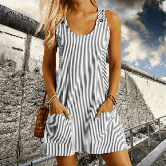 Zomerjurk Dames | Gestreept A-lijn Design & Praktische Zakken
