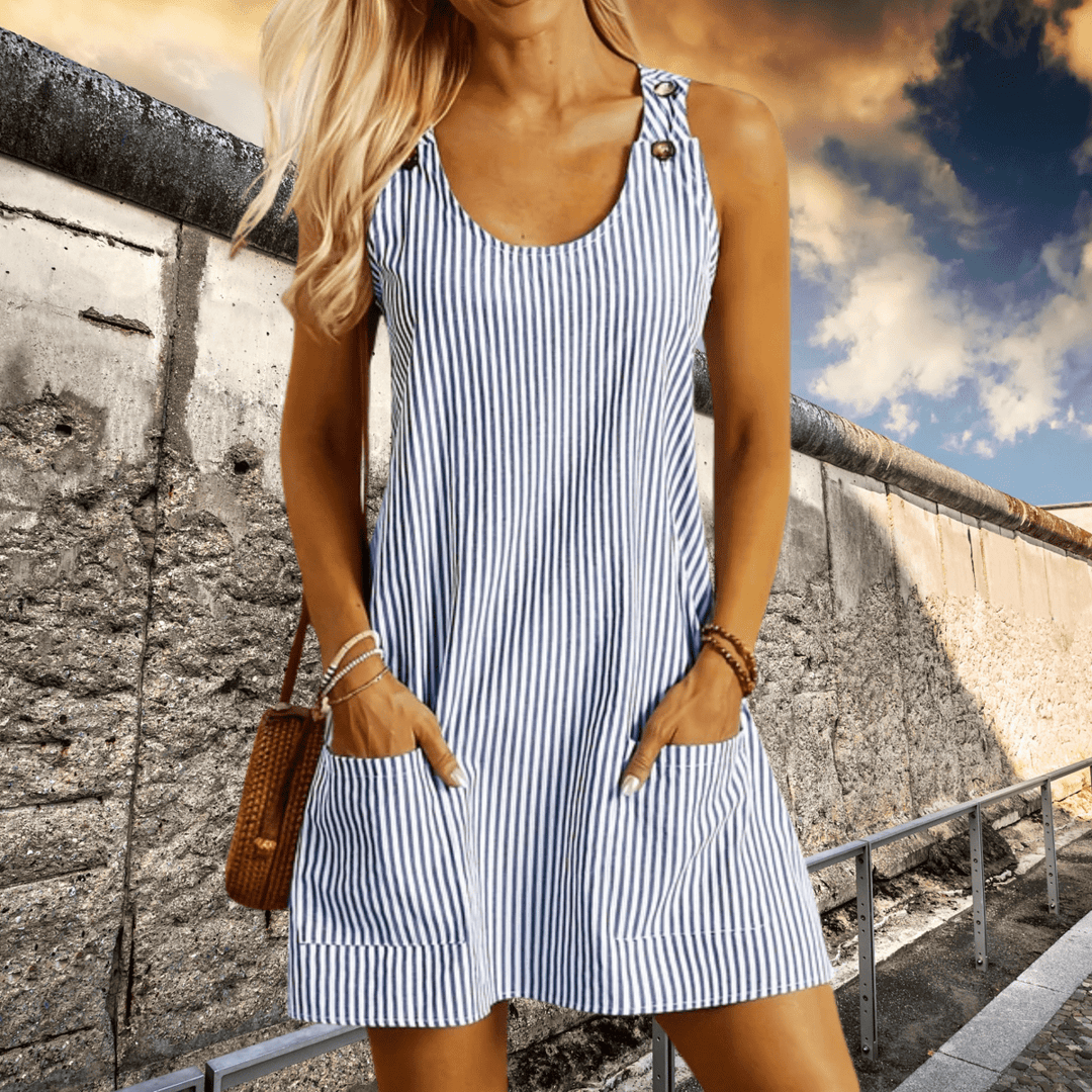 Zomerjurk Dames | Gestreept A-lijn Design & Praktische Zakken