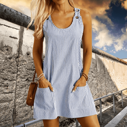 Zomerjurk Dames | Gestreept A-lijn Design & Praktische Zakken