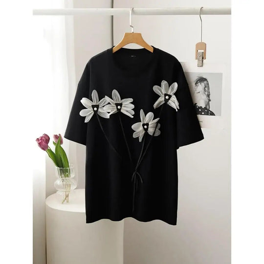 Zomers T-shirt Dames Basic Bloemenprint 0