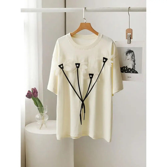 Zomers T-shirt Dames Basic Bloemenprint 1