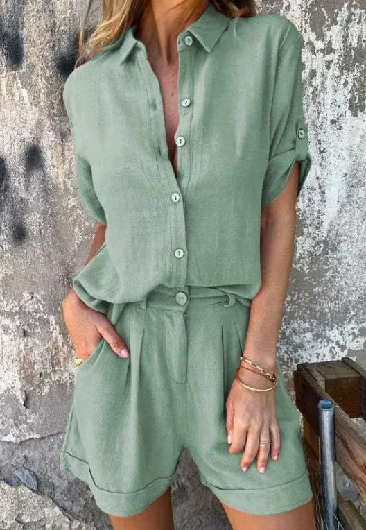 Zomerse Comfortabele Shorts En Blouse Set voor Vrouwen 5